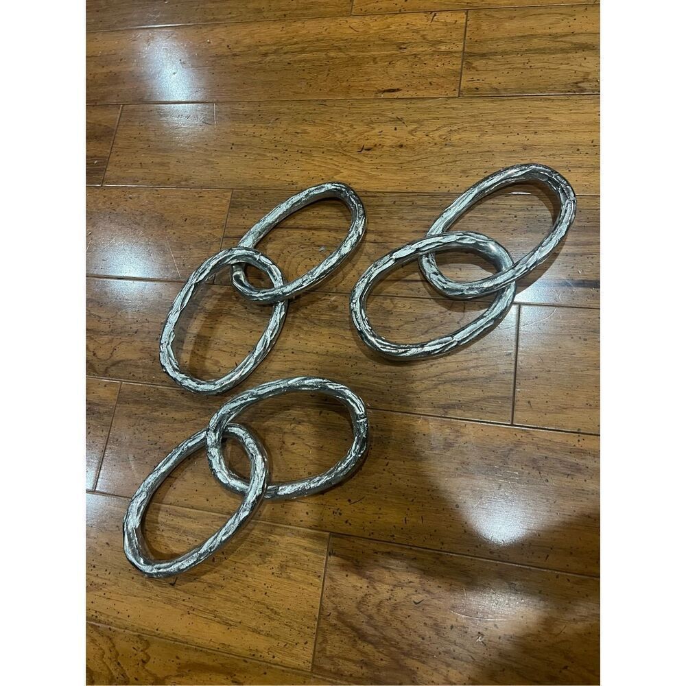 Silver tone table center piece chain decor link